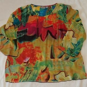 Vintage Mult-colored 3/4 Chico's Top